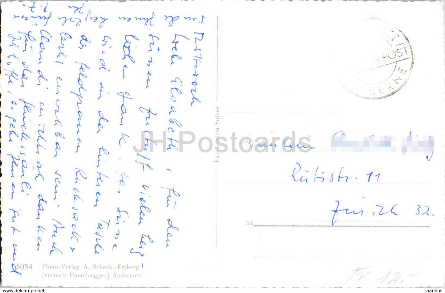 Andermatt mit Skigelande - 5054 - carte postale ancienne - Suisse - utilisé