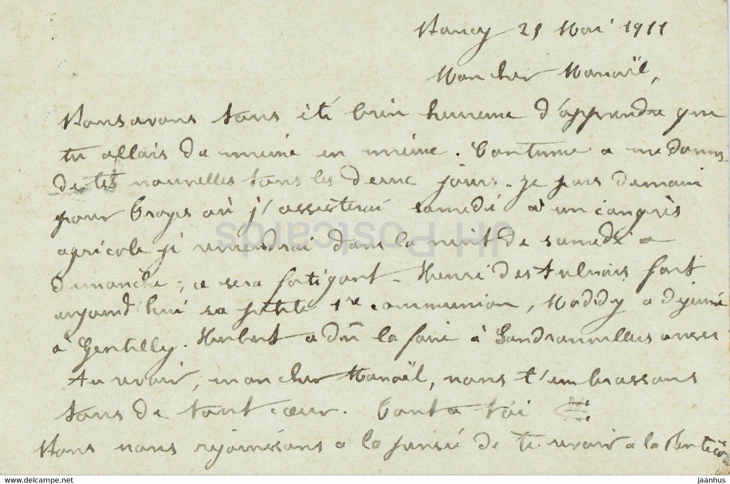 Carte Postale - Ganzsache - alte Postkarte - 1911 - Frankreich - gebraucht