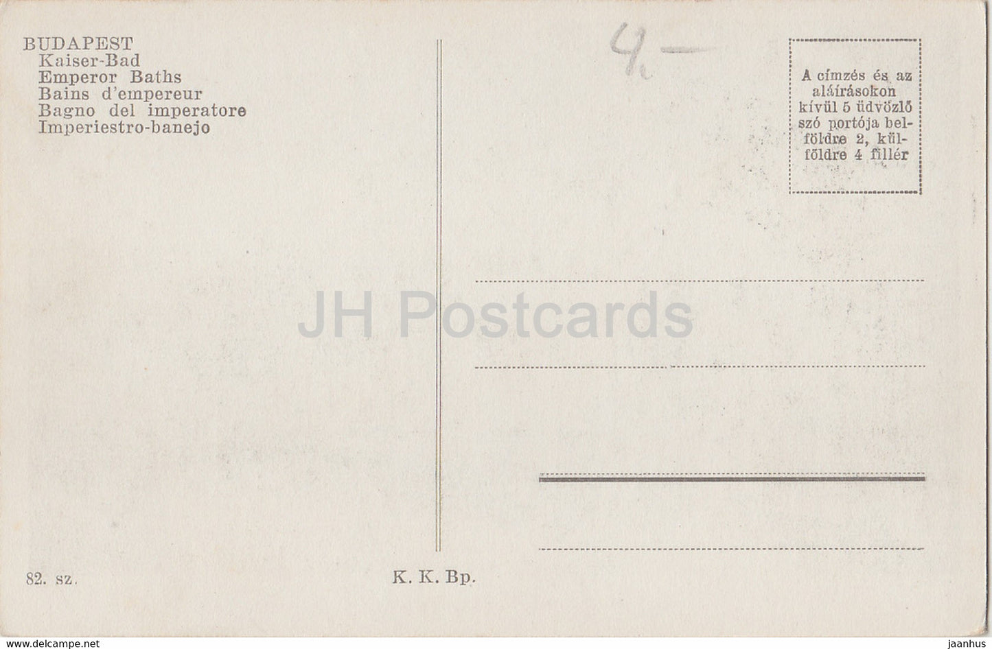 Budapest - Csaszarfurdo - Kaiserbad - Kaiserbad - alte Postkarte - Ungarn - unbenutzt