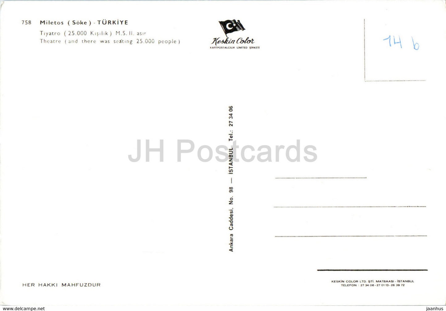 Miletos - Soke - Theater - Antike Welt - Keskin - 758 - Türkei - unbenutzt
