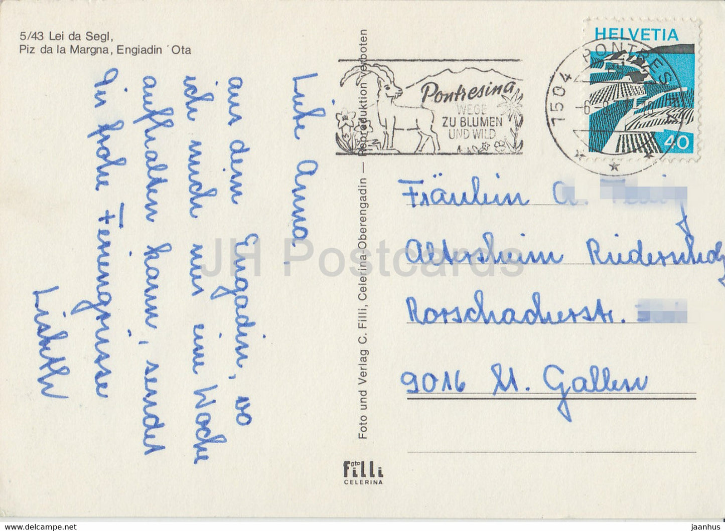Lei da Segl - Piz da la Margna - Engadin - 1977 - Switzerland - used