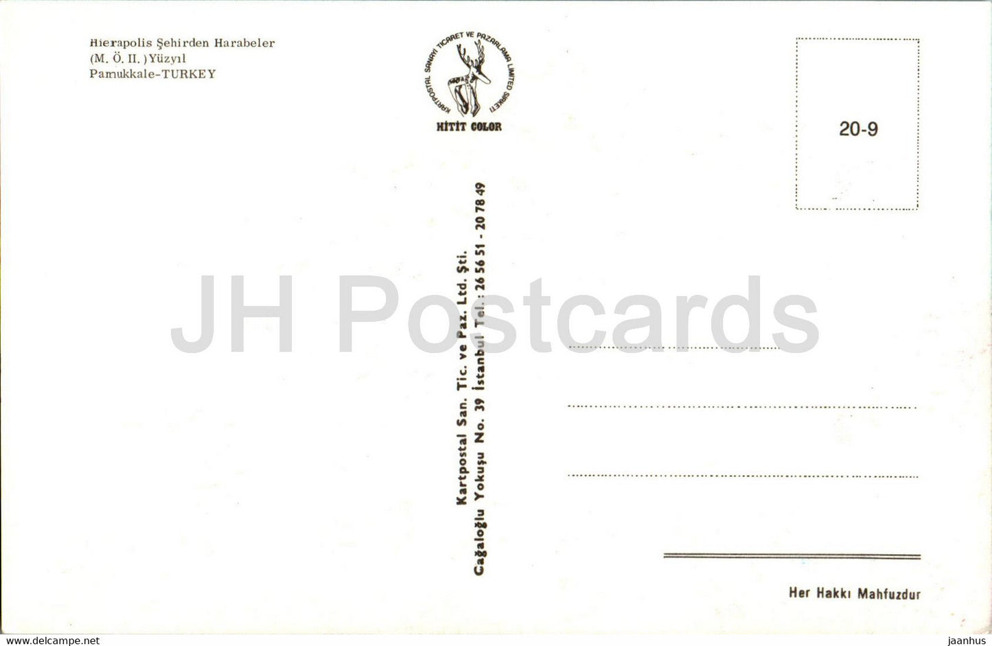 Pamukkale - Hierapolis Sehirden Harabeler - Hierapolis Ruins - ancient world - 20-9 - Turkey - unused