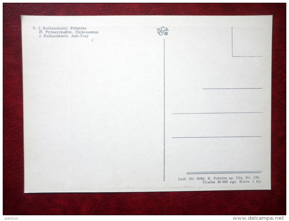 Ash-Tray by J. Rutkauskaite , Lithuania - Devils of the World - 1971 - Lithuania USSR - unused - JH Postcards