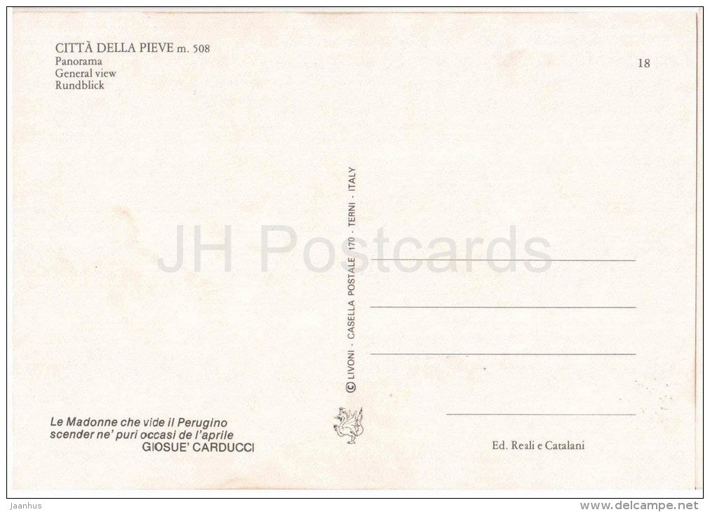 panorama - Citta Della Pieve m. 508 - Perugia - Umbria - 18 - Italy - Italia - unused - JH Postcards