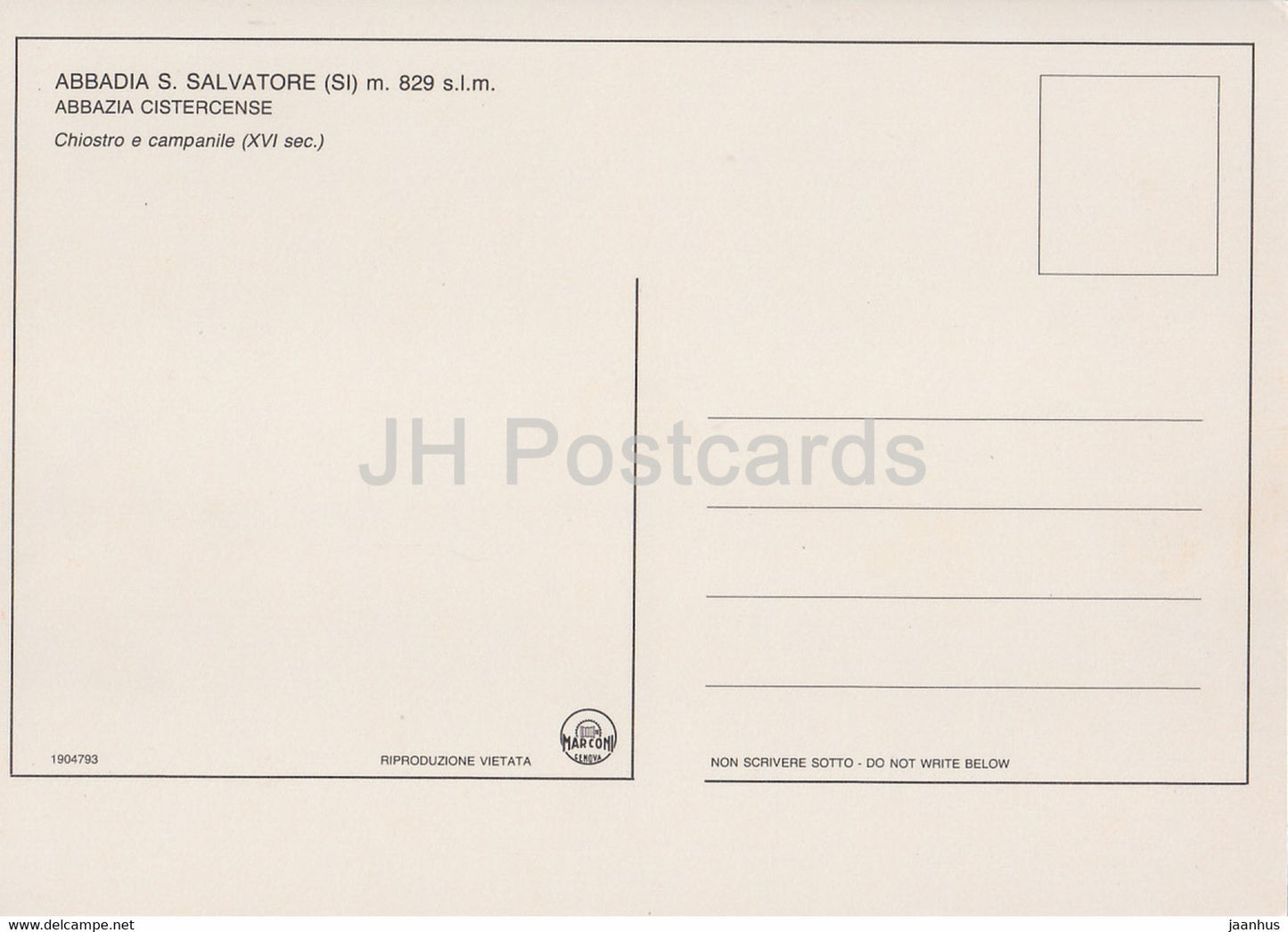 Abbazia Cistercense - Abbadia S Salvatore - Chiostro e campanile - cloître - Abbaye cistercienne - Italie - Italia - inutilisé