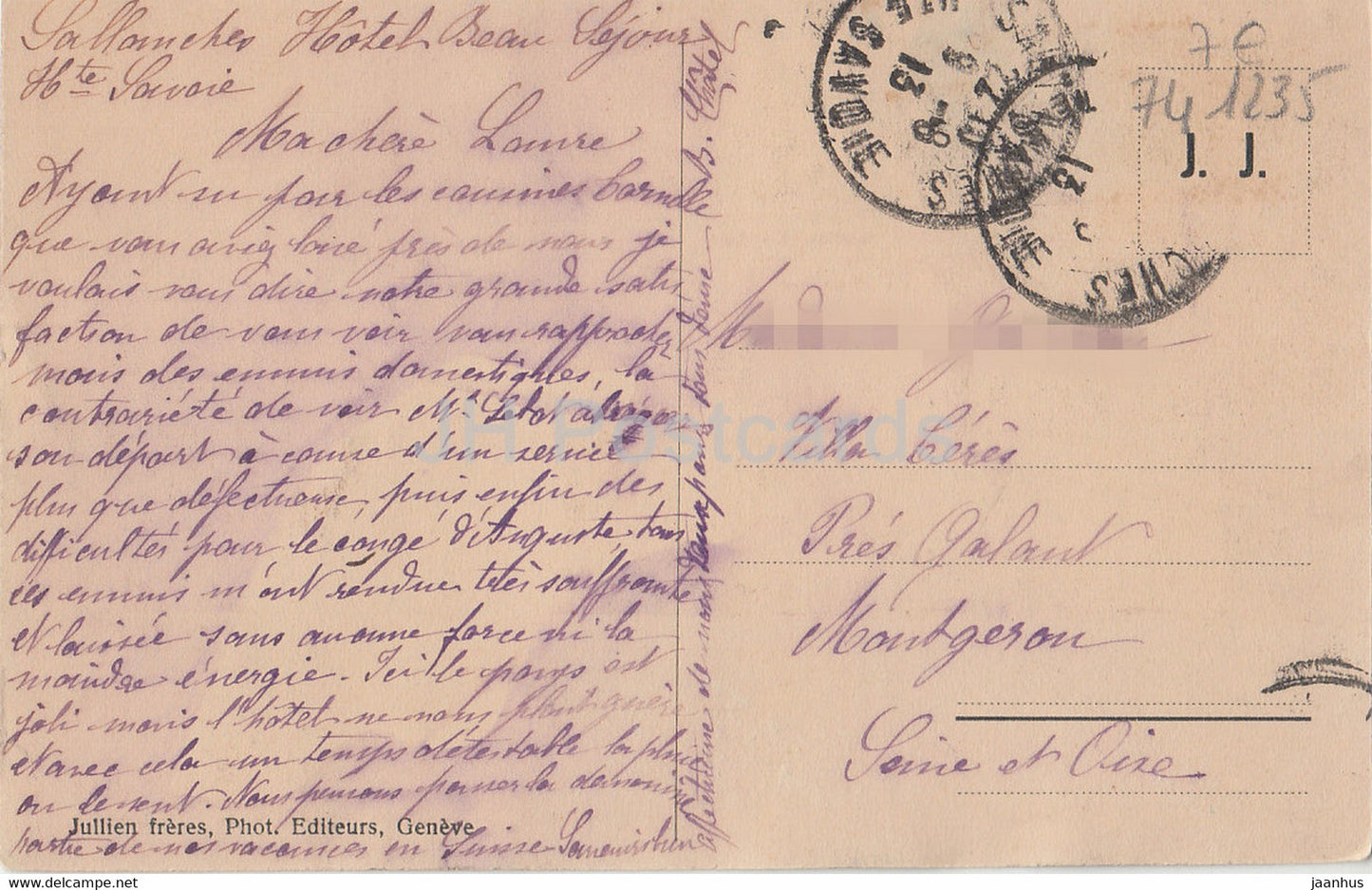 Sallanches - St Martin et le Mont Blanc - 6919 - alte Postkarte - 1913 - Frankreich - gebraucht