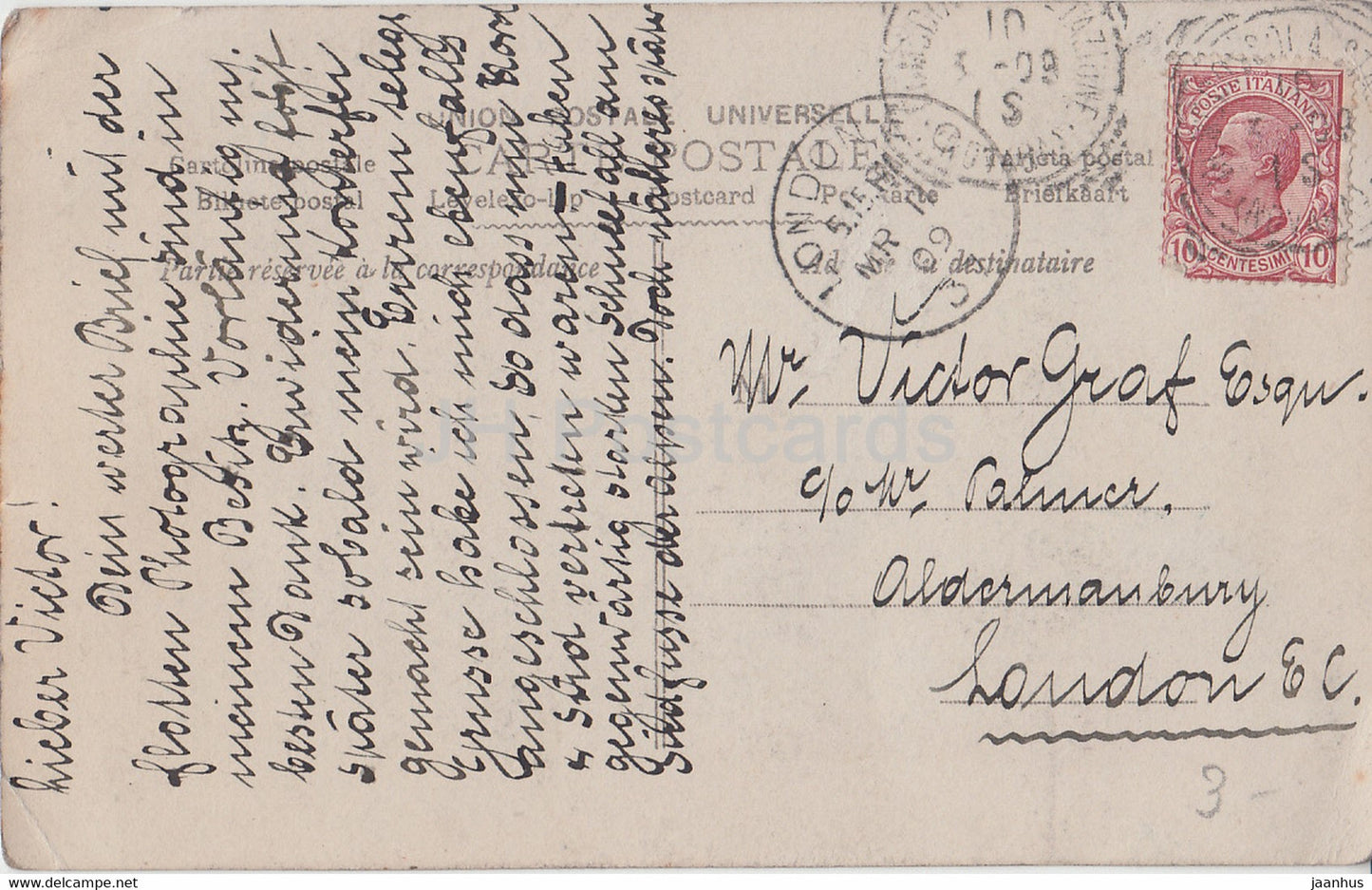 woman - Lantelme - old postcard - 1909 - Italy - used