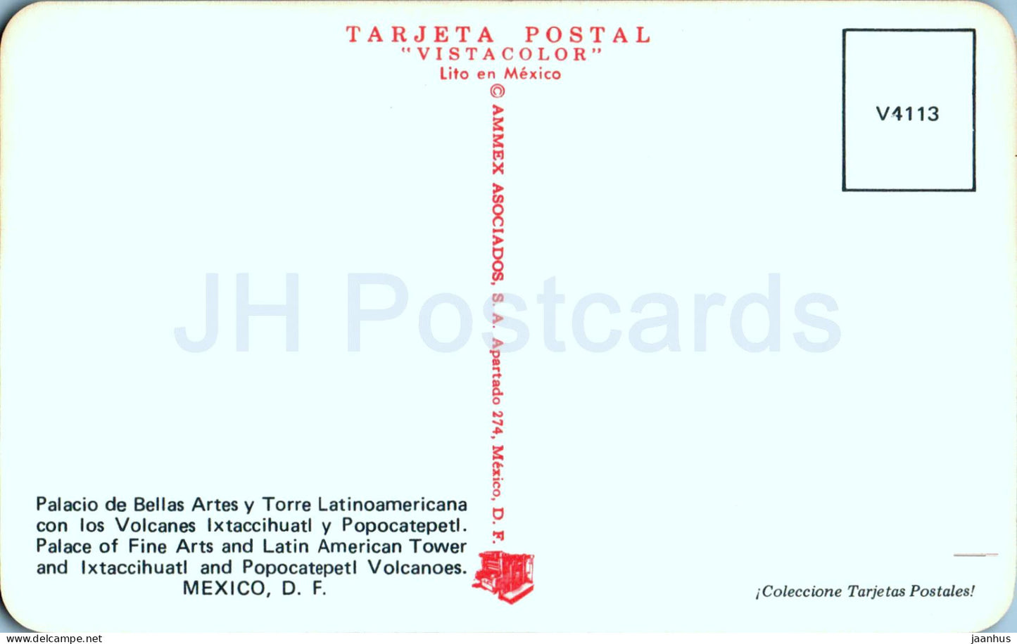 Palacio de Bellas Artes y Torre Latinoamericana - V4113 - Mexique - inutilisé