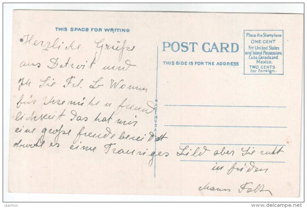 Aquarium , Belle Isle , Detroit , Mich - 635 - old postcard - USA - used - JH Postcards