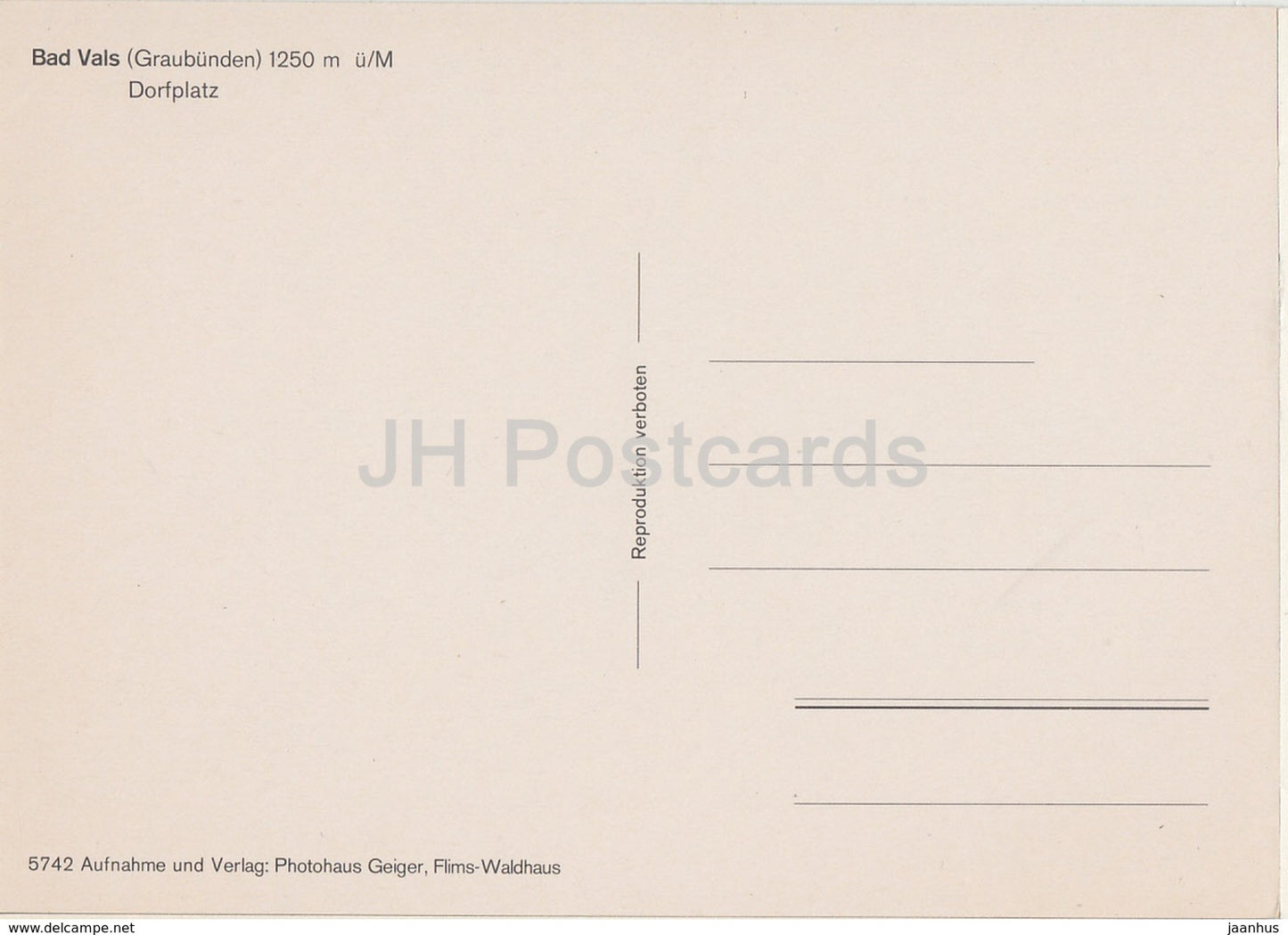 Bad Vals 1250 m - Dorfplatz - 5742 - Suisse - inutilisé