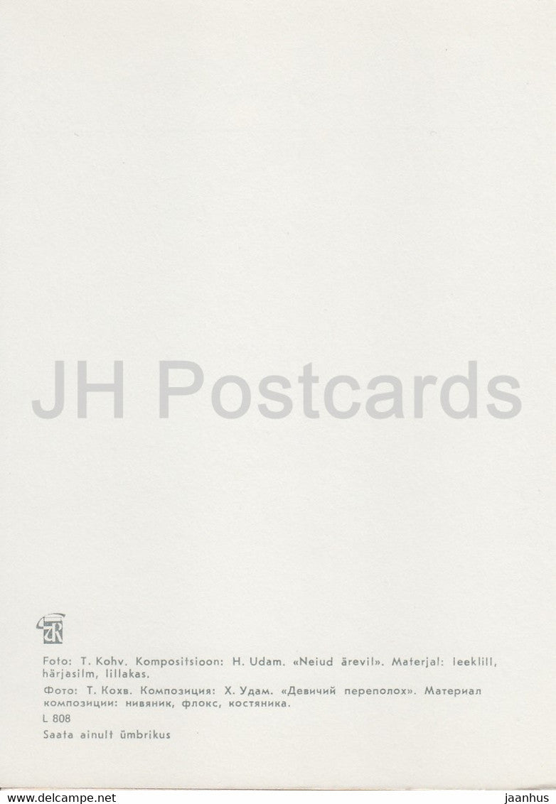 Anxious Girls - composition - Flower Art - ikebana - 1981 - Estonia USSR - unused