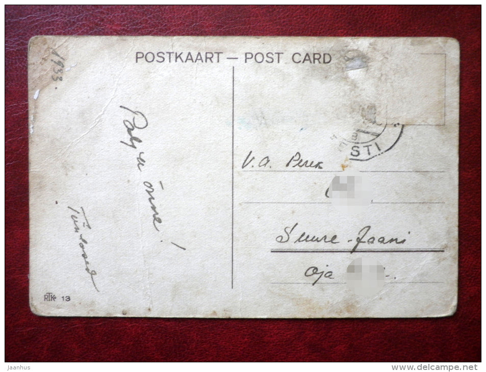 New Year Greeting Card - carnival - Masquerade ball - RTK 13 - 1920s-1930s - Estonia - used - JH Postcards