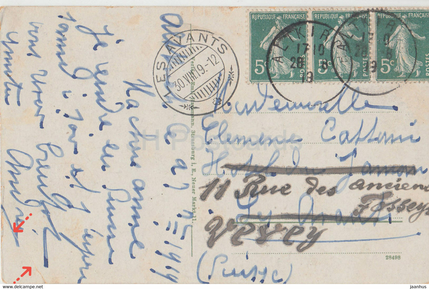 Altkirch - alte Postkarte - 1919 - Frankreich - gebraucht