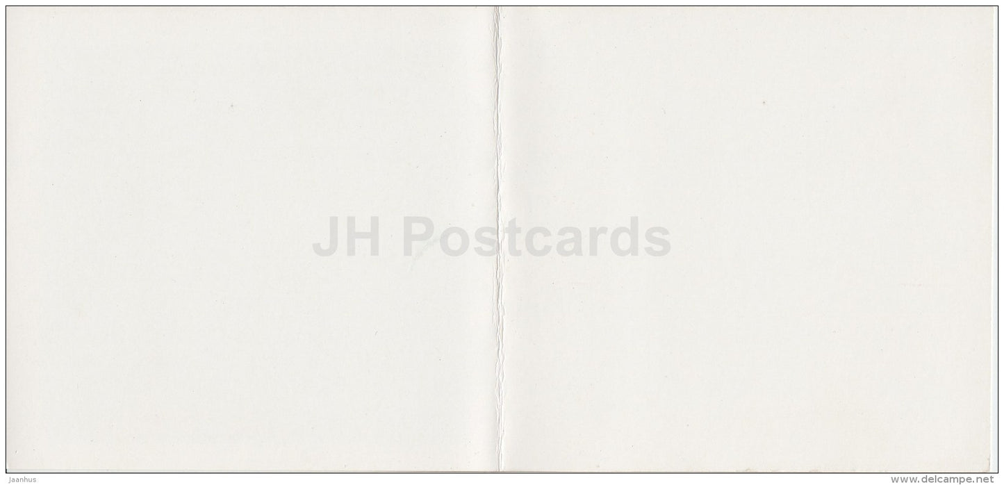 mini Birthday Greeting card - daffodil - narcissus - flowers - 1984 - Latvia USSR - unused - JH Postcards