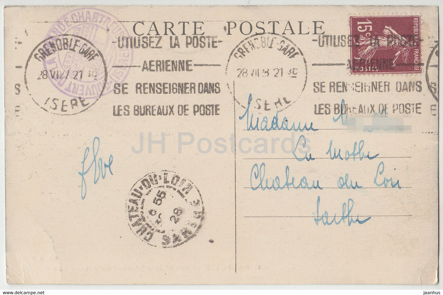 Dauphine - Couvent de la Grande Chartreuse - Le Refectoire - 43 - old postcard - 1921 - France - used