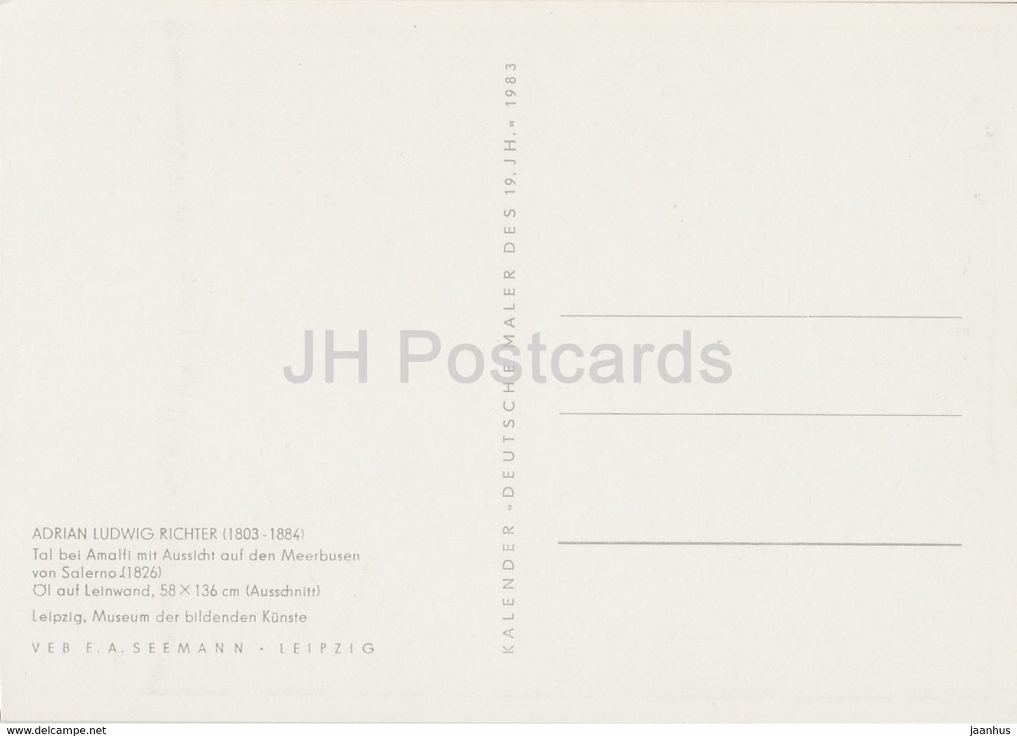 peinture de Ludwig Richter - Tal bei Amalfi mit Aussicht auf den Meerbusen von Salerno - Art allemand - Allemagne - inutilisé