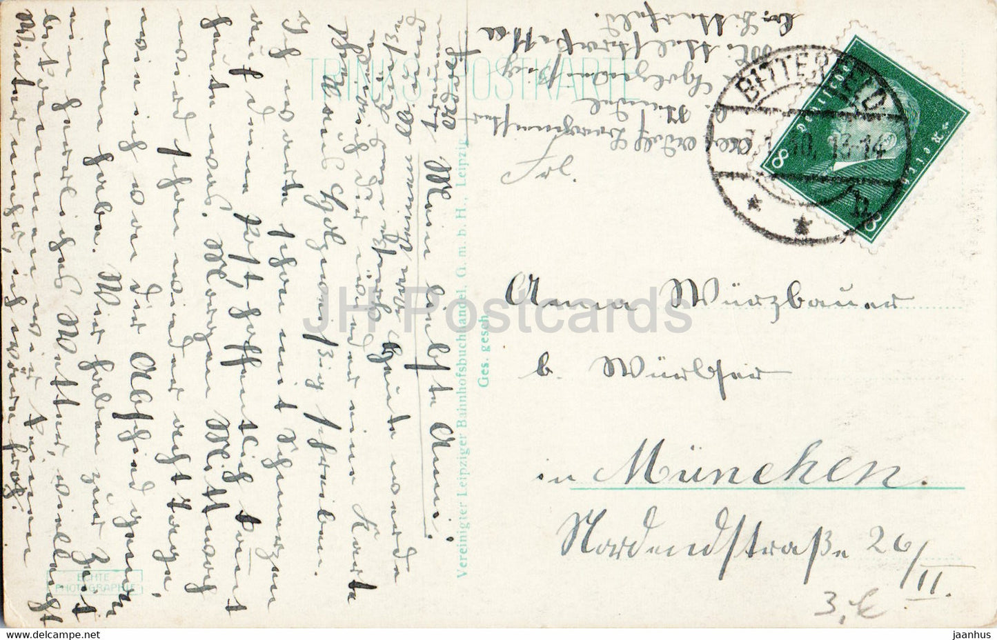 Leipzig - Marktplatz mit altem Rathaus und Siegesdenkmal - Denkmal - 12 - alte Postkarte - 1930 - Deutschland - gebraucht