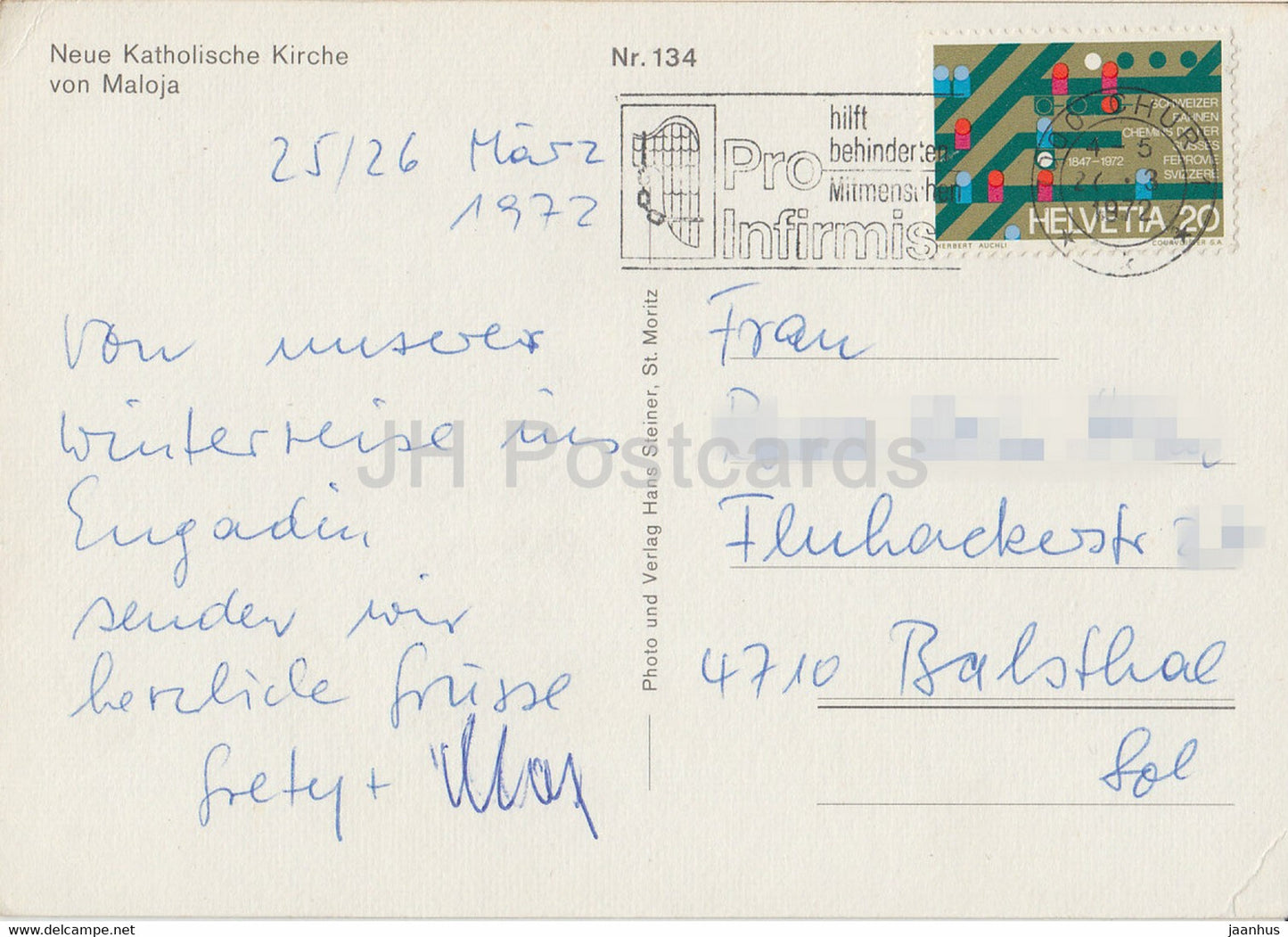 Neue Katholische Kirche von Maloja - église - 134 - 1972 - Suisse - utilisé