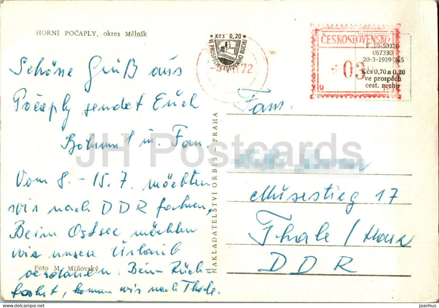 Horni Pocaply - okres Melnik - Melnik district - church - 1972 - Czech Repubic - Czechoslovakia - used