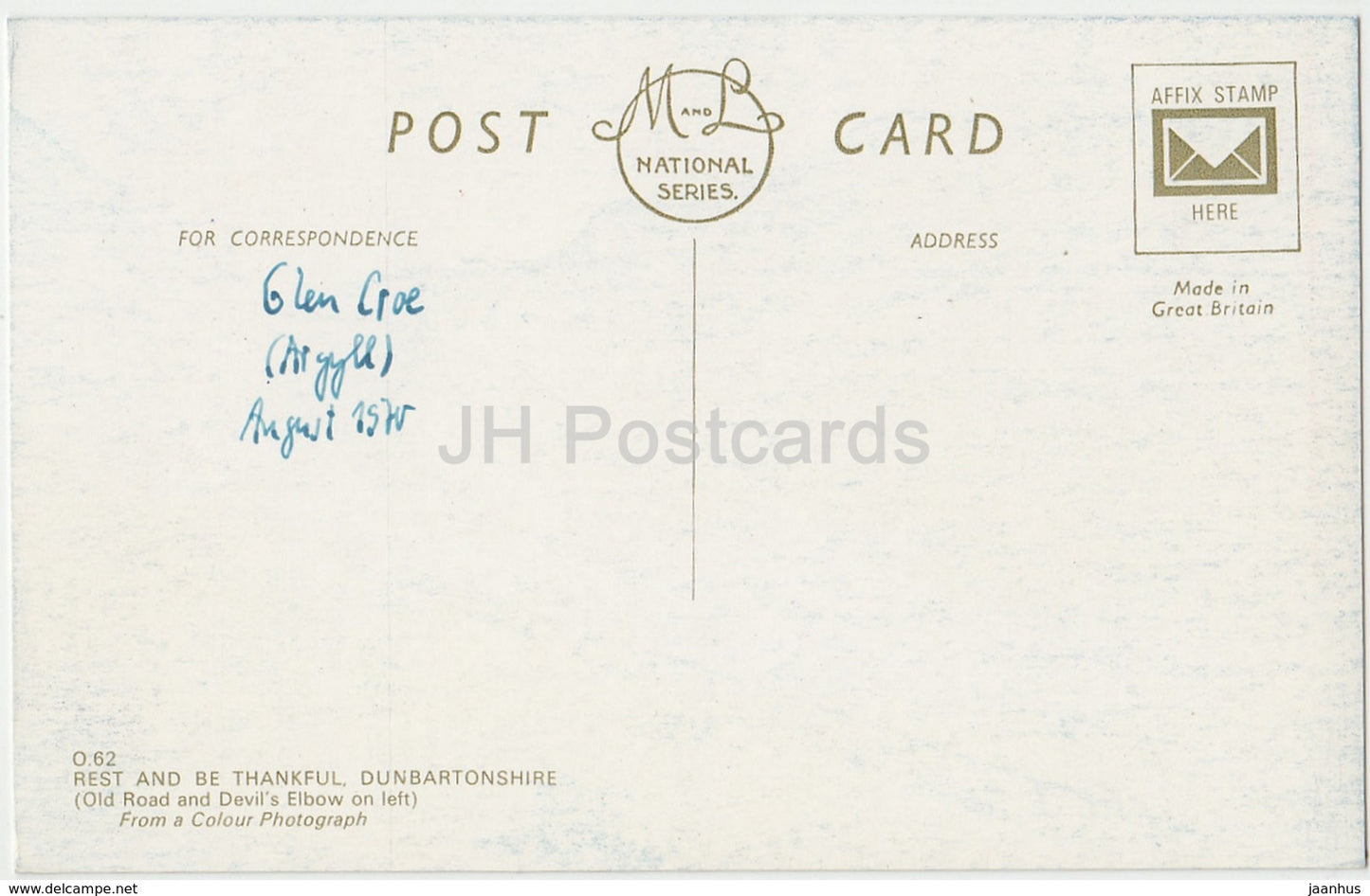 Dunbartonshire – Rest and Be Thankful – Devil's Elbow – 1970 – Vereinigtes Königreich – Schottland – gebraucht