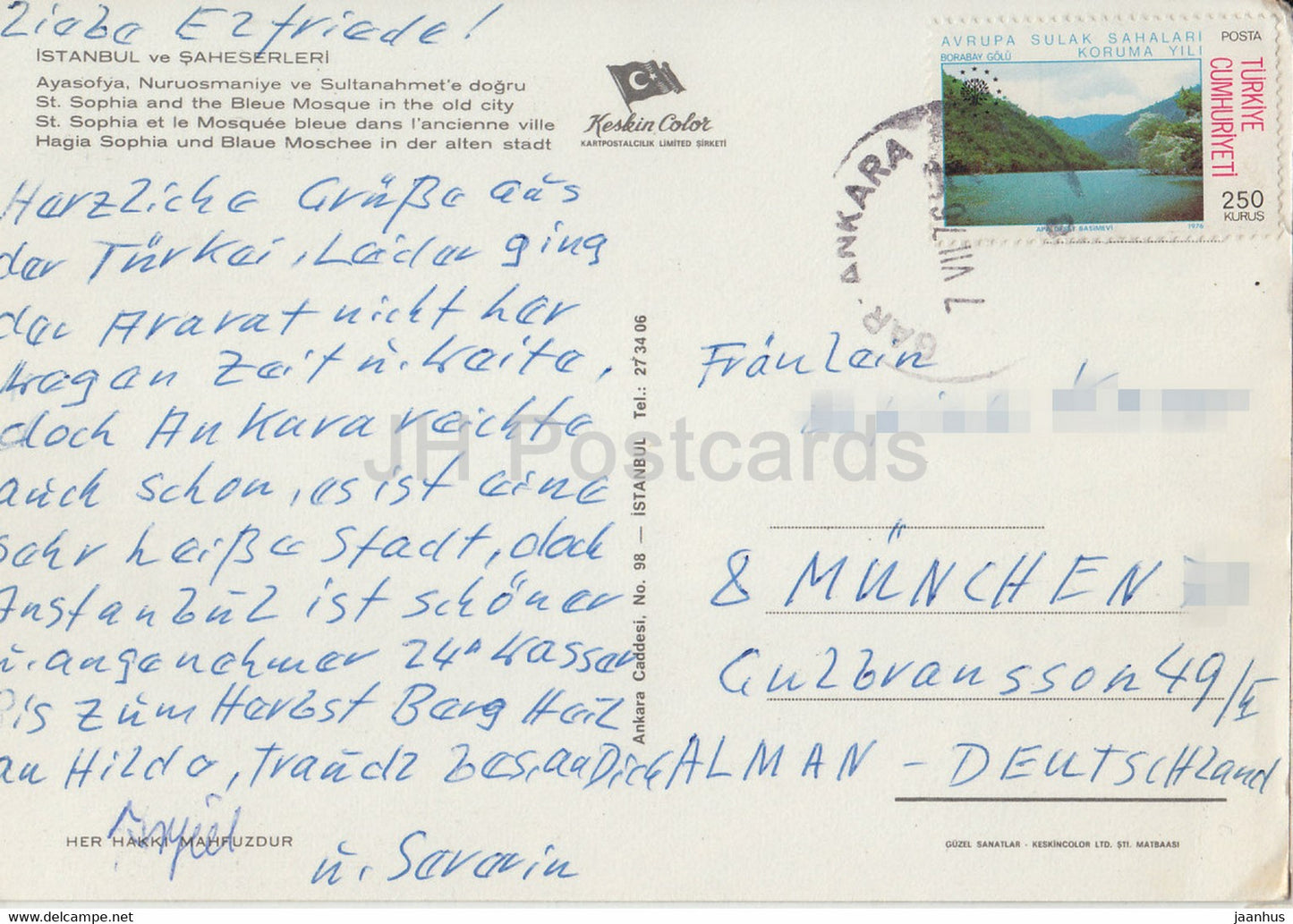 Istanbul - St Sophia and the Blue Mosque in the old City - 1976 - Turkey - used