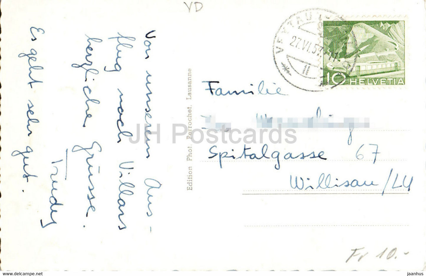 Villars Chesieres et les Alpes valaisannes - 5247 - carte postale ancienne - 1957 - Suisse - occasion