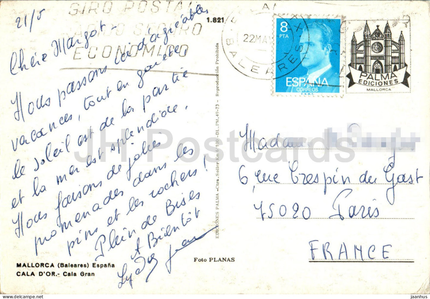 Cala d'Or - Cala Gran - Majorque - 1821 - Espagne - occasion