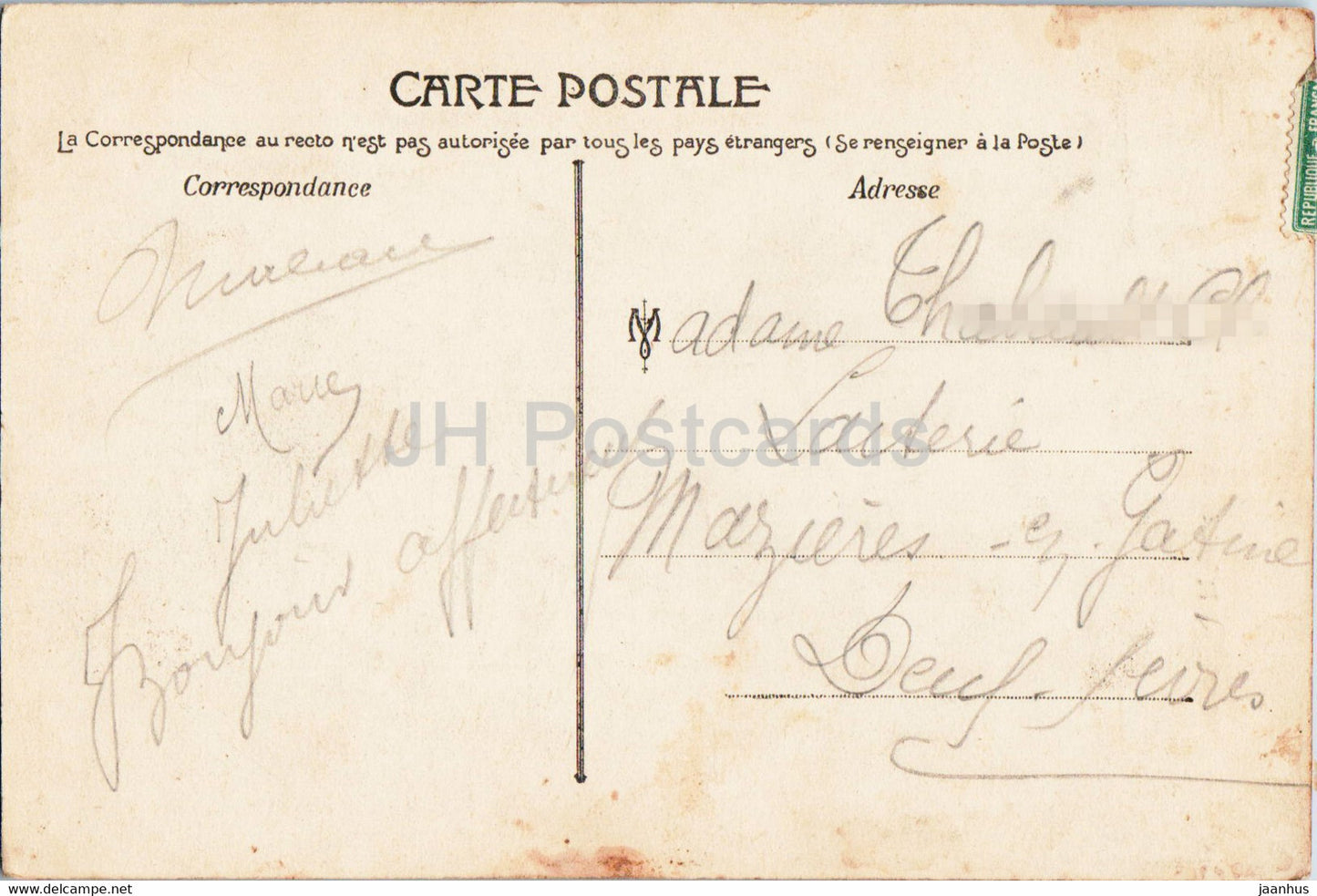 Murs - Le Monument - old postcard - 1918 - France - used