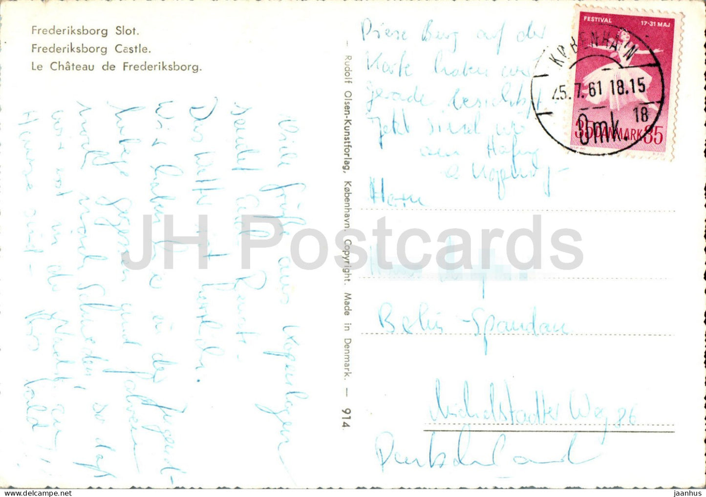 Frederiksborg Slot - château - 914 - 1961 - Danemark - utilisé