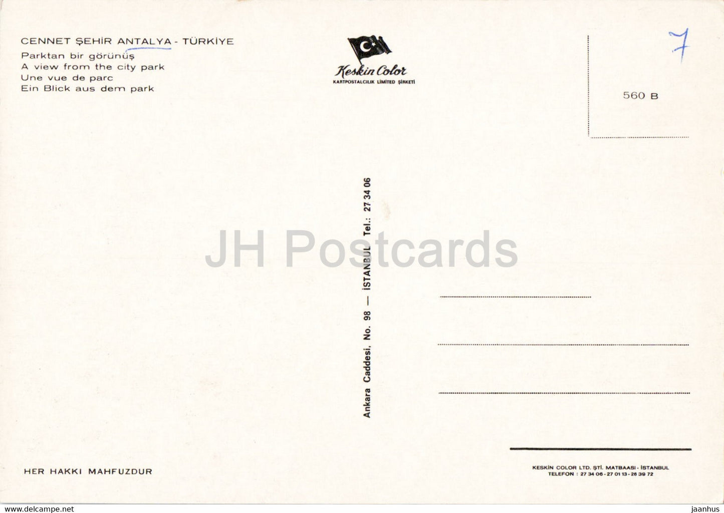 Antalya - A view from a city park - Keskin - 560 - Turkey - used