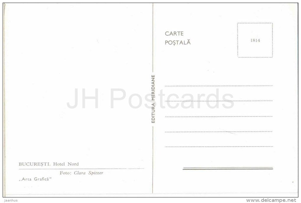 hotel Nord - bus - cars - Bucuresti - Bucharest - 1814 - Romania - unused - JH Postcards
