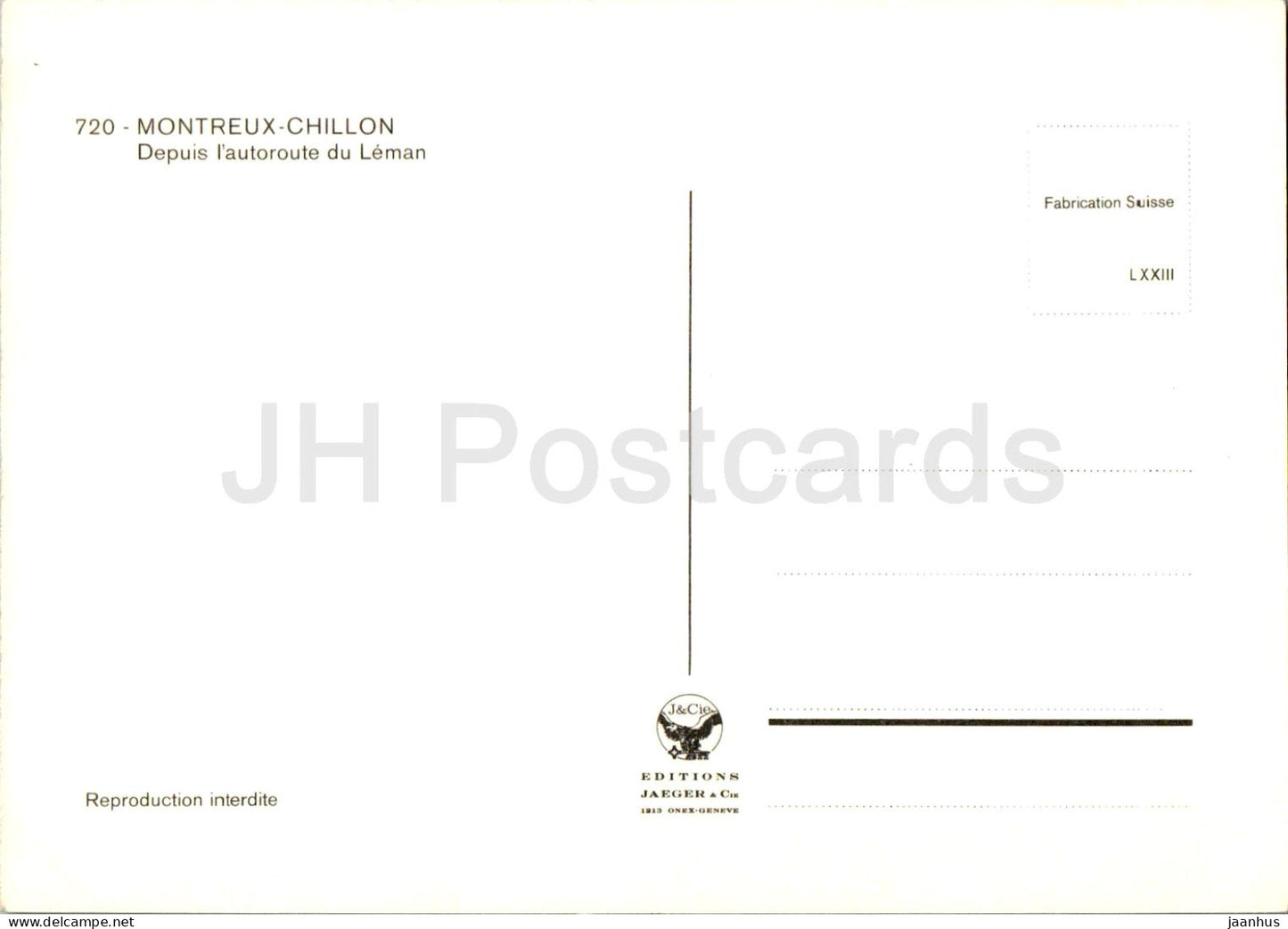 Montreux - Chillon - Depuis l'autoroute du Léman - autoroute - 720 - 1966 - Suisse - inutilisé