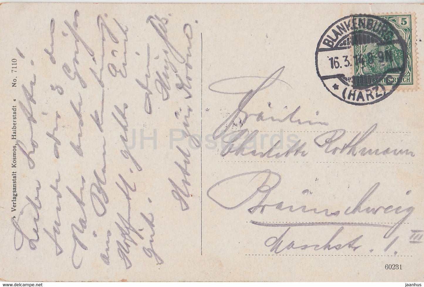 Blankenburg a Harz - Schloss - château - 7110 - carte postale ancienne - 1914 - Allemagne - utilisé