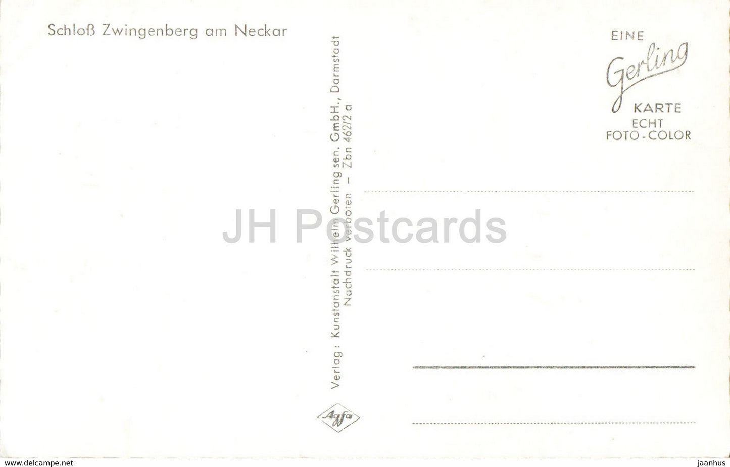 Schloss Zwingenberg am Neckar - castle - old postcard - Germany - unused