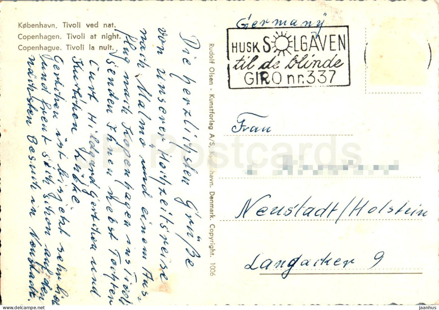 Copenhague - Kobenhavn - Tivoli ved Nat - Tivoli at Night - 1006 - Danemark - utilisé