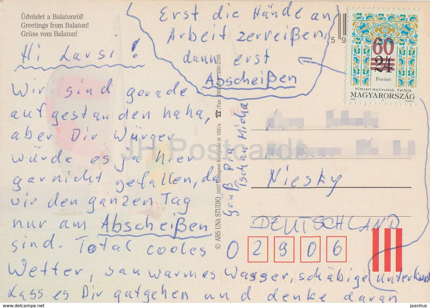 Grüße vom Balaton - Tihany - Fonyod - Keszthely - Siofok - Segelboot - Multiview - 1990er Jahre - Ungarn - gebraucht