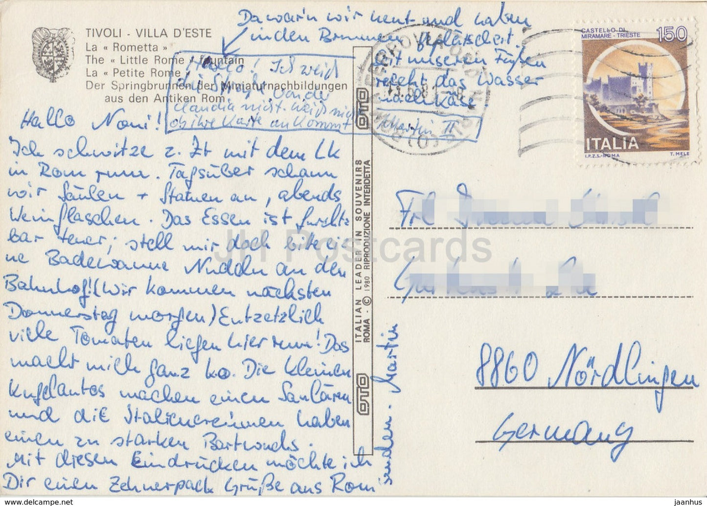 Tivoli - Villa d'Este - La Rometta - the Little Rome fountain - Italy - 1980s - used