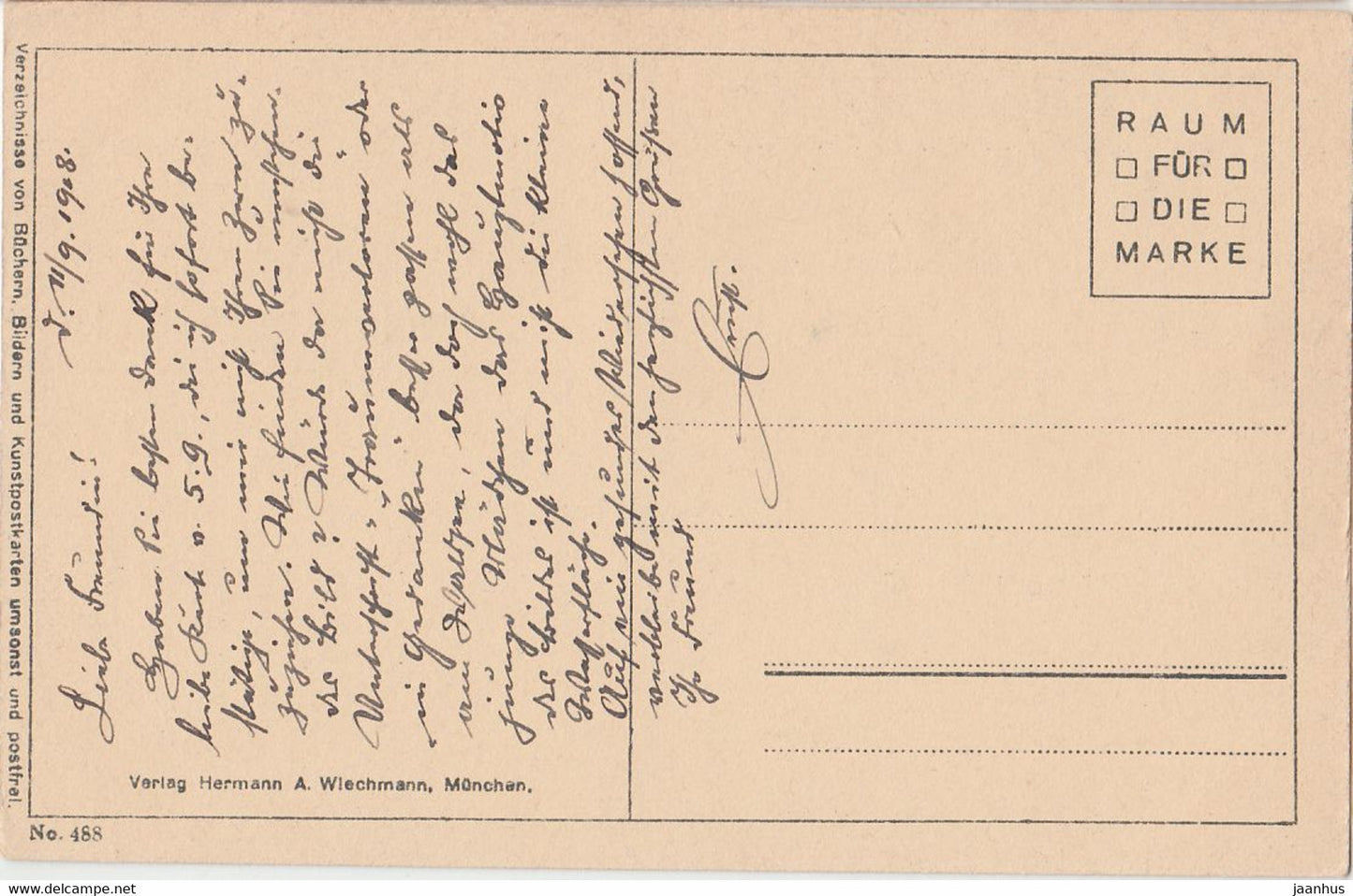 R. Worsching Starnberg - Am Waldsee - old postcard - 488 - 1918 - Germany - used