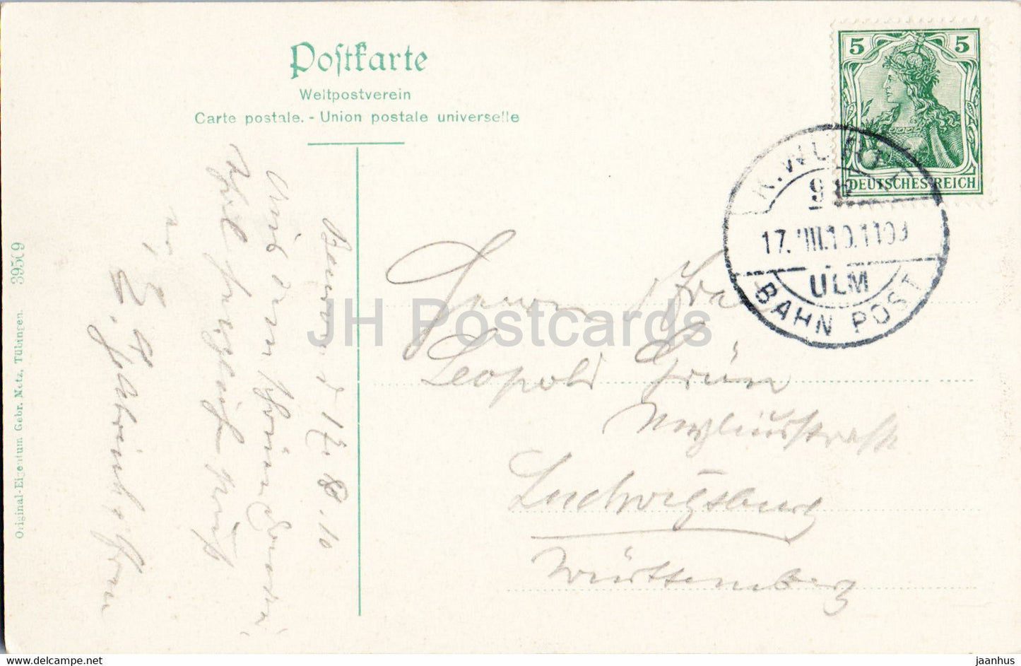 Donautal - Schloss Bronnen - castle - Bahnpost - old postcard - 1910 - Germany - used