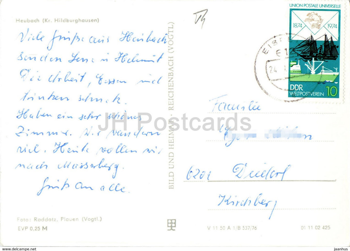 Heubach - Kr Hildburghausen - old postcard - 1974 - Germany DDR - used