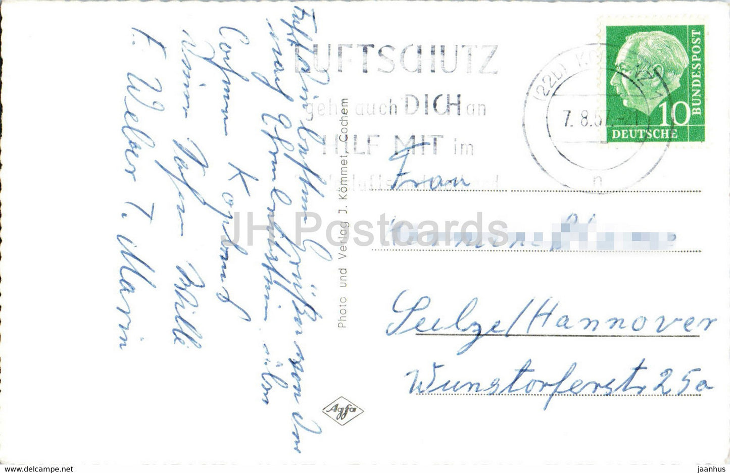 Cochem a Mosel - old postcard - 1957 - Germany - used