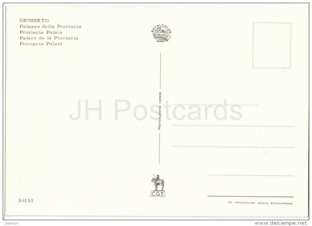Palazzo della Provincia - palace - Grosseto - Toscana - 59153 - Italia - Italy - unused - JH Postcards