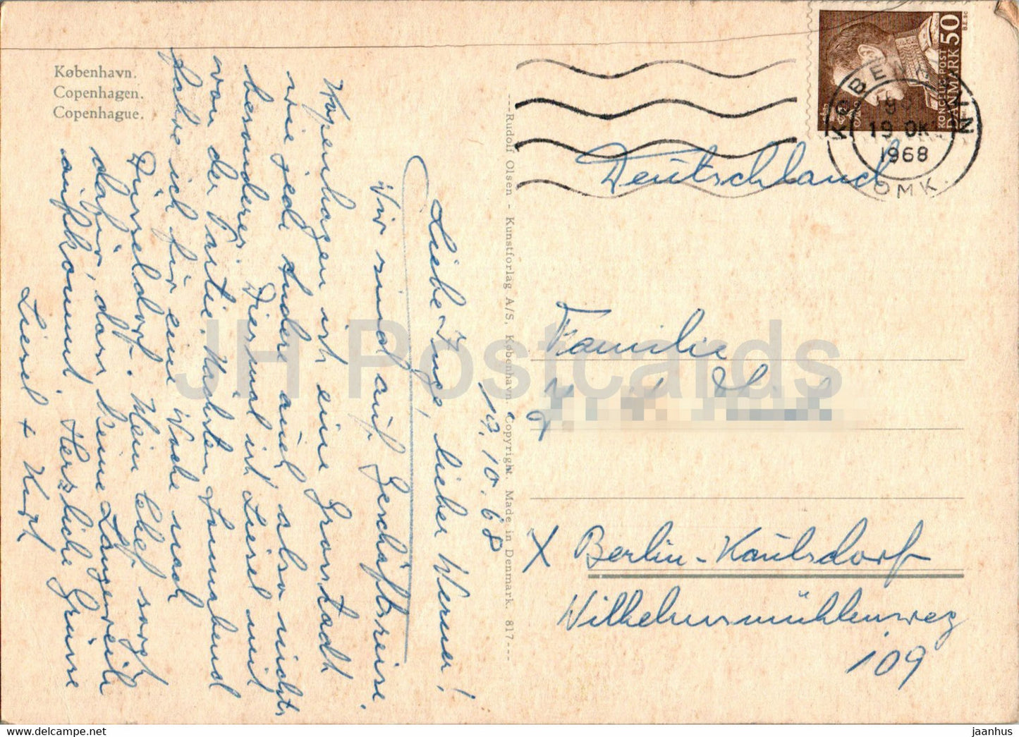 Copenhagen - Kopenhagen - Little Mermaid - towb hall - guard - multiview - 817 - 1968 - Denmark - used