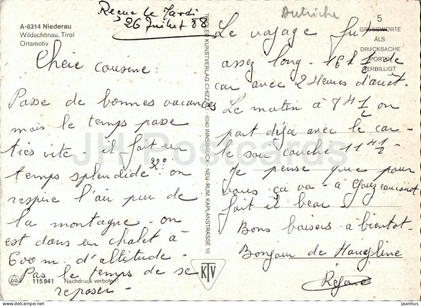 Niederau - Wildschonau - Ortsmotiv - église - 115941 - Autriche - utilisé