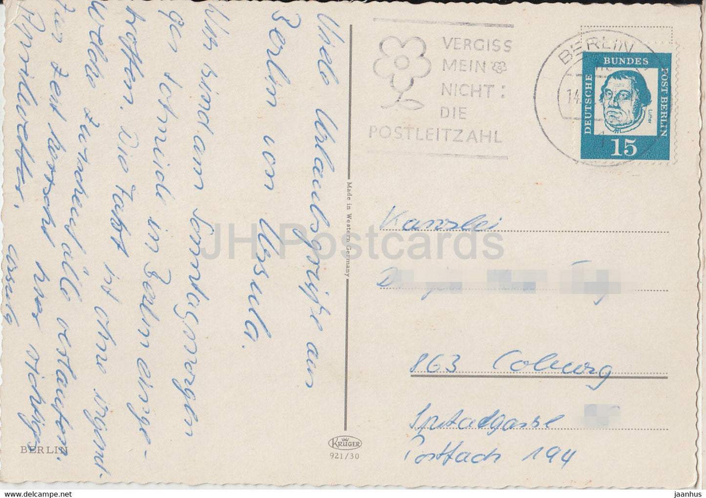 Berlin - det is ne Wolke - avion - voilier - 1991 - Allemagne - utilisé