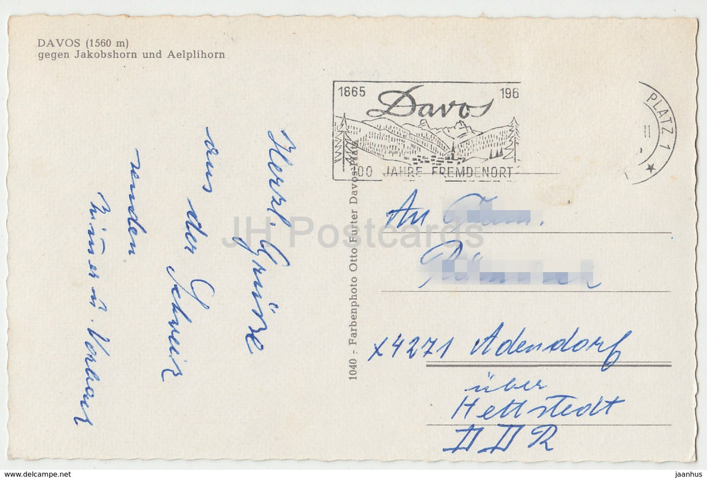 Davos 1560 m gegen Jakobshorn und Aelplihorn - Suisse - années 1960 - occasion