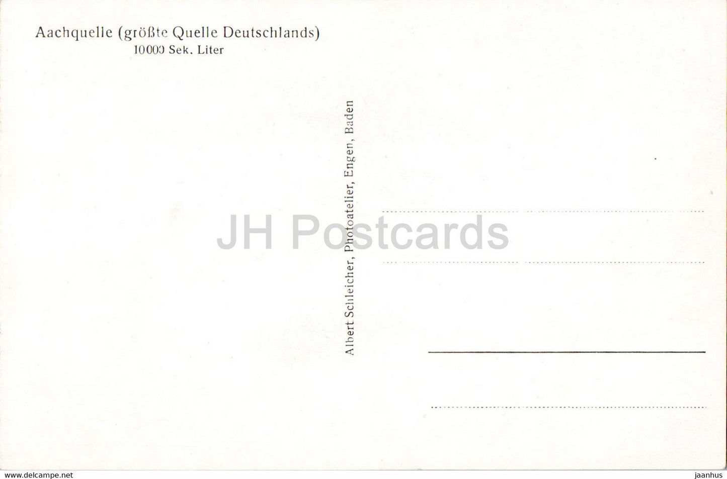 Aachquelle - große Quelle Deutschlands - alte Postkarte - Deutschland - unbenutzt