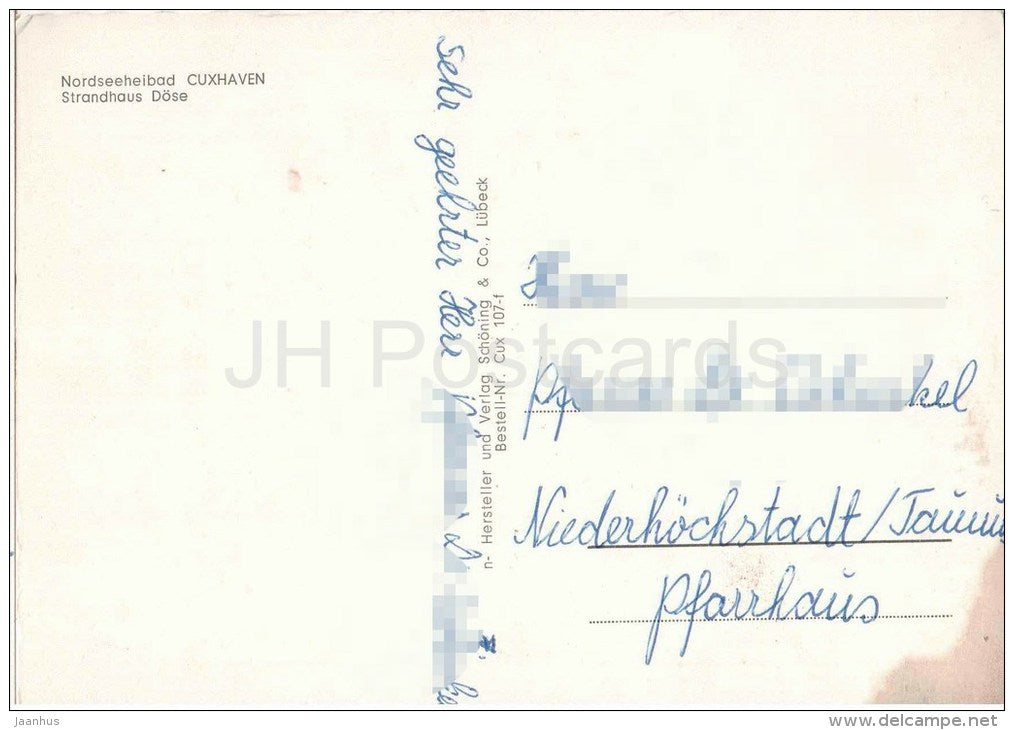 Nordseeheilbad Cuxhaven - Strandhaus Döse - strand - beach - Germany - gelaufen - JH Postcards