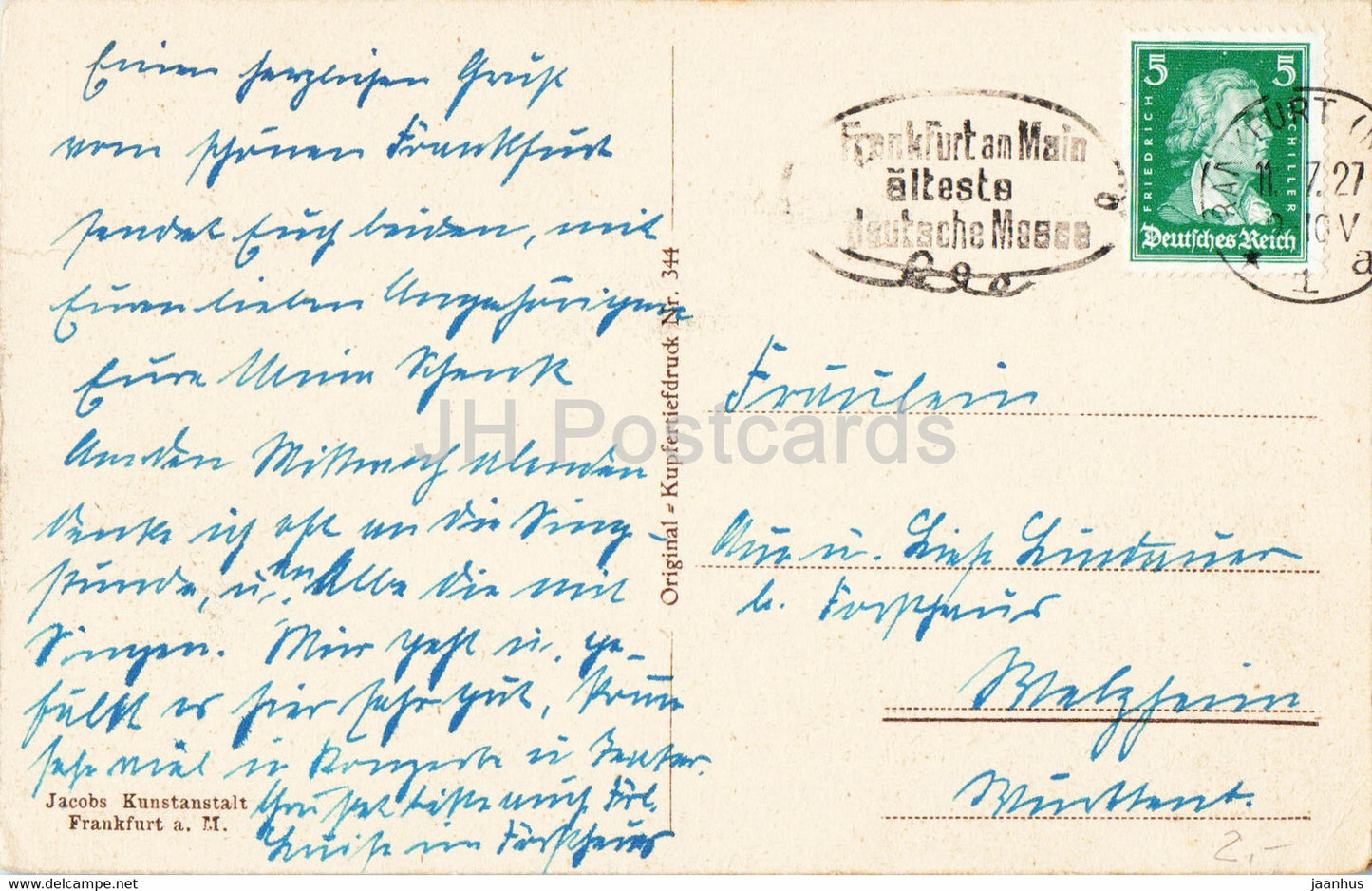 Frankfurt a Main - Untermainbrucke - bridge - tram - old postcard - 1927 - Germany - used