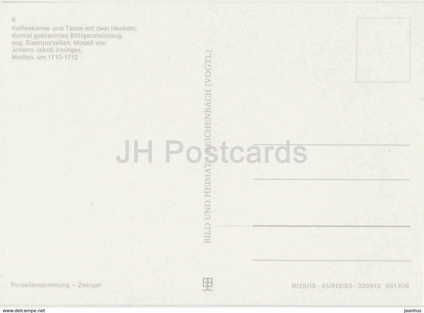 Kaffeekanne und Tasse - porcelain - Porzelansammlung - Zwinger - DDR Germany - unused